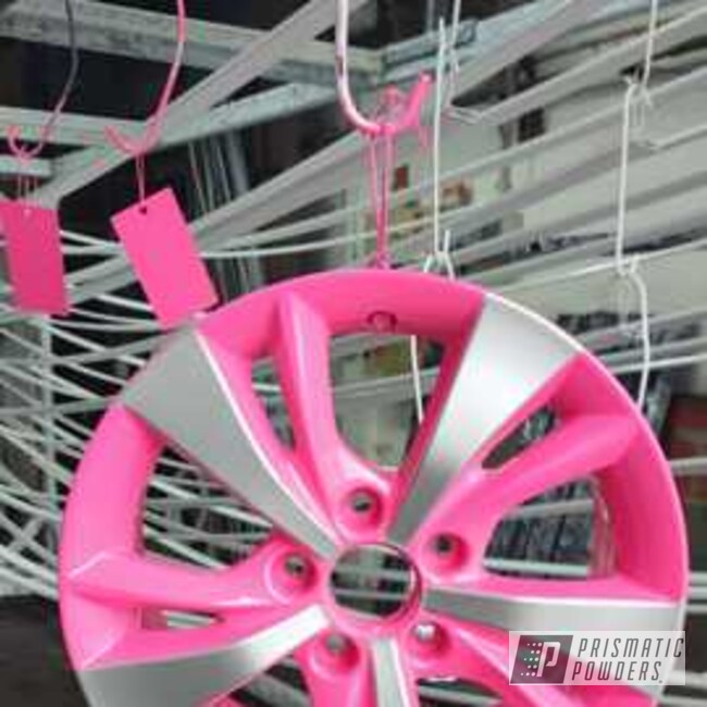 Powder Coated Clear Vision And Illusion Pink Automotive Rims