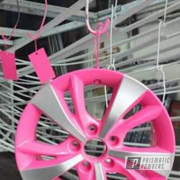 Powder Coated Clear Vision And Illusion Pink Automotive Rims