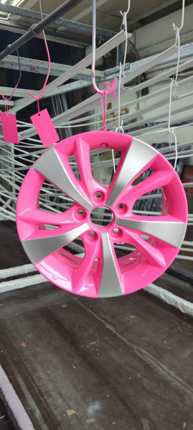 Pink Rims Strait View Automotive Rims with a Clear Vision and Illusion Pink Finish ...
