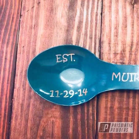 Powder Coating: Miami Teal PSB-6532,Kitchen,Stainless Steel,Wedding Gift,Miscellaneous,Clear Vision PPS-2974,Spoon Rest