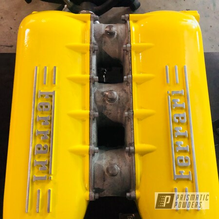 Powder Coating: Intake Manifold,Automotive,Spring Yellow PSS-0118,Ferrari,Automotive Parts