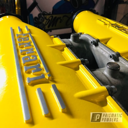 Powder Coating: Intake Manifold,Automotive,Spring Yellow PSS-0118,Ferrari,Automotive Parts