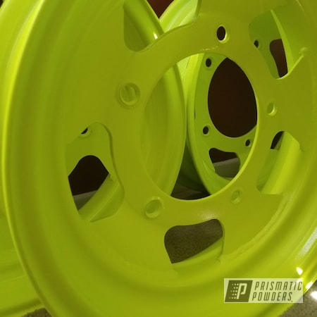 Powder Coating: Clear Vision PPS-2974,Automotive,Neon Yellow PSS-1104,Wheels