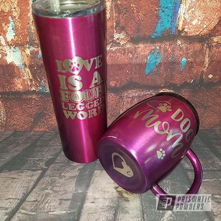 Powder Coating: Custom Cups,LOLLYPOP BERRY UPS-1509,Lollypop Purple PPS-1505,Drinkware,Coffee Mug,Dogs,Two Color Application