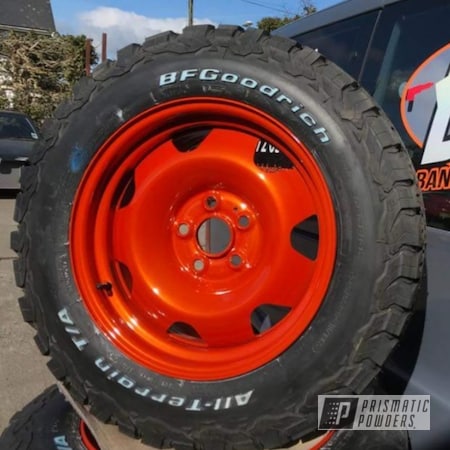 Powder Coating: Clear Vision PPS-2974,Automotive,17s,17inch,VW T6,Illusion Orange PMS-4620,Wheels
