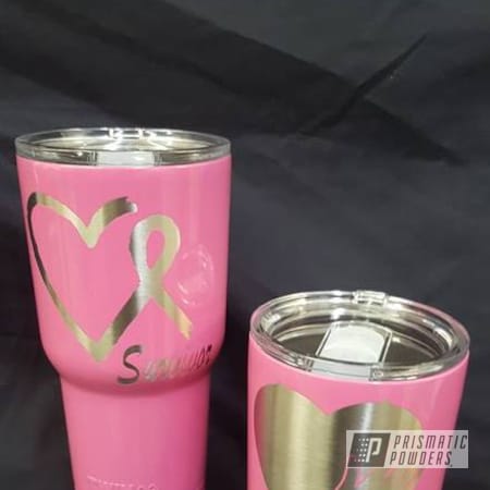 Powder Coating: Custom Breast Cancer Cups,Miscellaneous,Single Powder Application,RAL 4003 Heather Violet