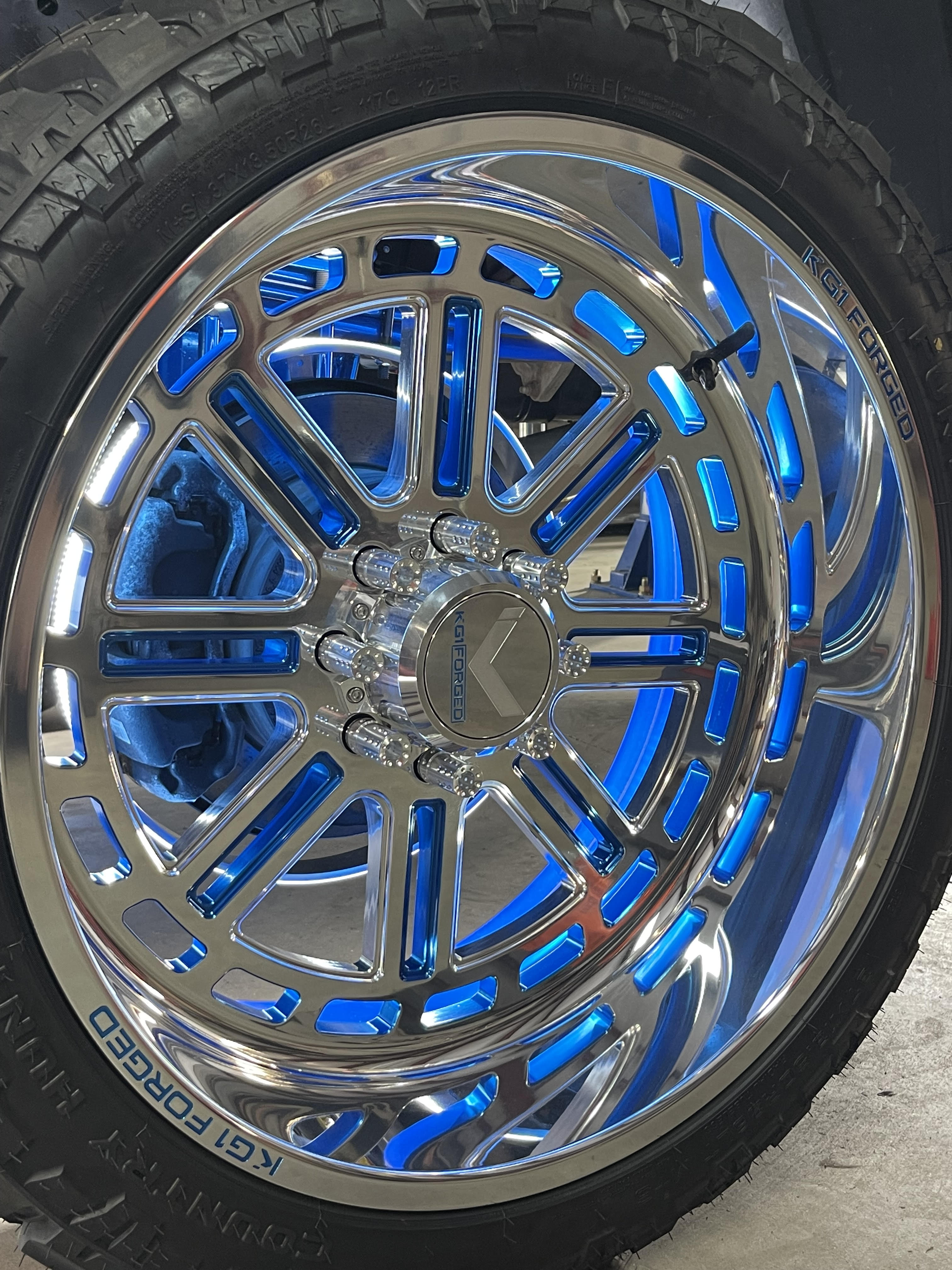 Powder Blue Rims Ford F250 Wheels coated in Super Chrome Plus and Anodized Blue ...