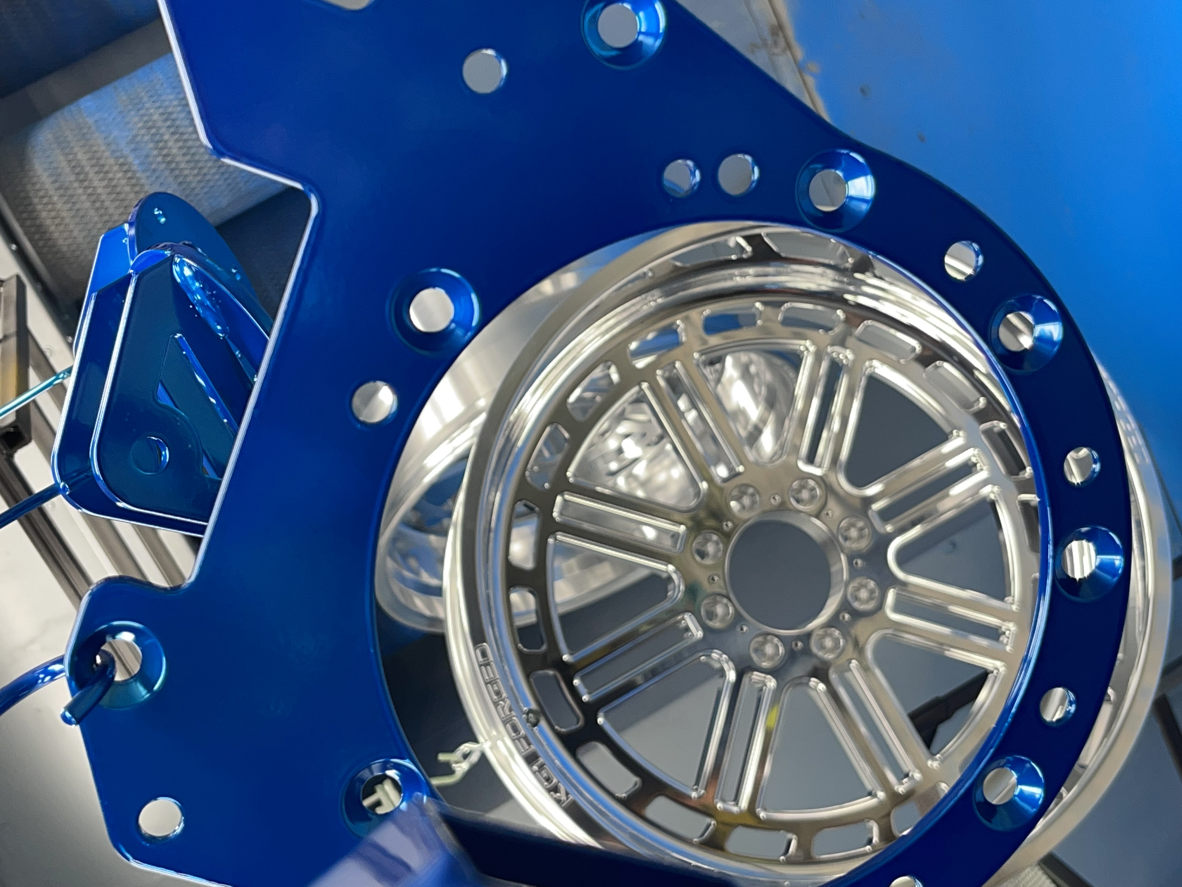 Ford F250 Wheels coated in Super Chrome Plus and Anodized Blue ...