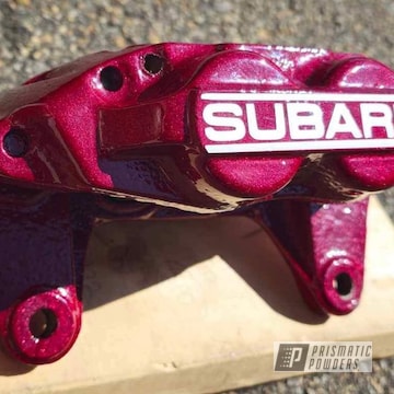 Wrx Brake Calipers Powder Coated In Fractured Illusion Cherry