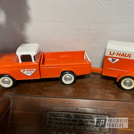 Powder Coating: Just Orange PSS-4045,PROULX WHITE PSS-6492,Toy Truck,Restoration,Toy