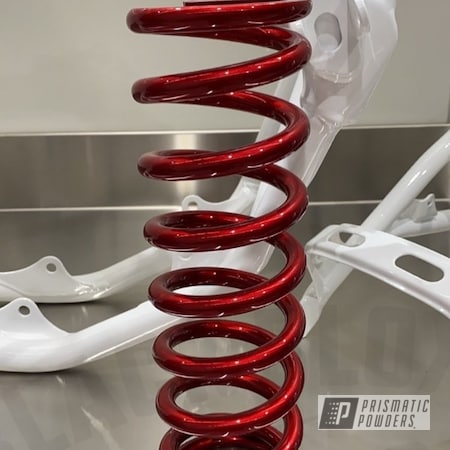 Powder Coating: POLISHED ALUMINUM HSS-2345,LOLLYPOP RED UPS-1506,Motorcycle Parts,Dirt Bike Parts,Springs,spring,Motorcycles,Suspension