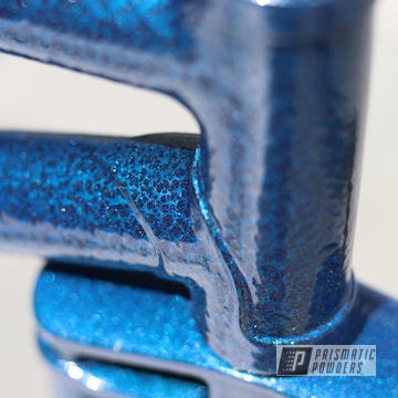 Powder Coated Blue And Silver Bicycle Frame