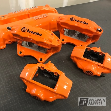 Powder Coating: Bright Orange PSS-0879,Brembo,Clear Vision PPS-2974,Brembo Brake Calipers,Automotive,Calipers
