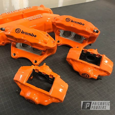 Powder Coating: Bright Orange PSS-0879,Brembo,Clear Vision PPS-2974,Brembo Brake Calipers,Automotive,Calipers