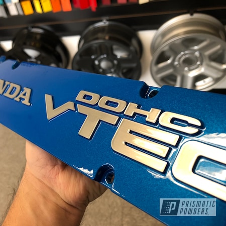 Powder Coating: DOHC VTEC,Illusion Blue PSS-4513,Clear Vision PPS-2974,Honda,Honda Engine Cover