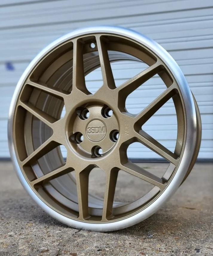 Custom Rim coated with a Roman Gold Finish | Prismatic Powders