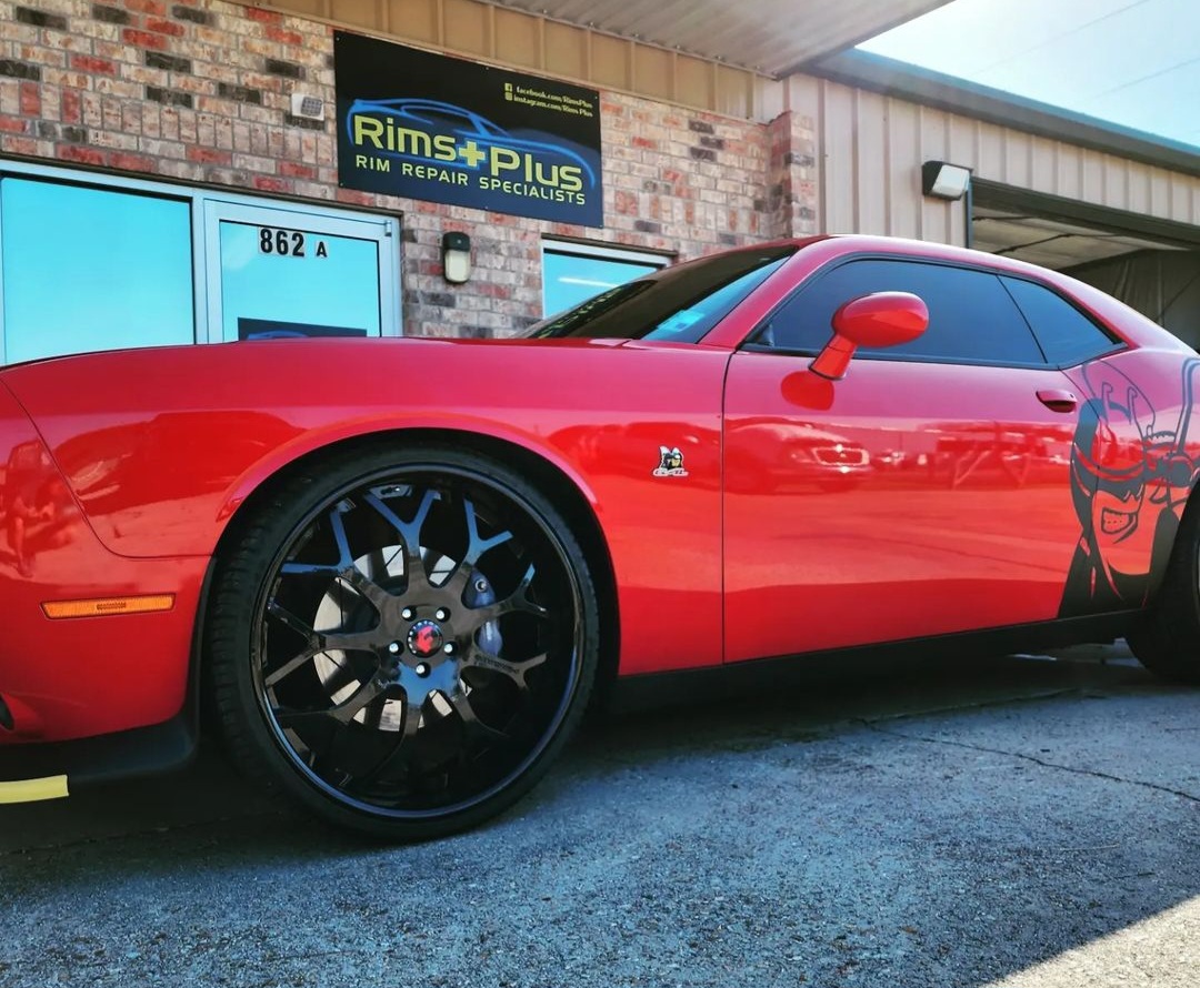 Dodge Challenger Srt Rims coated with Ink Black | Prismatic Powders