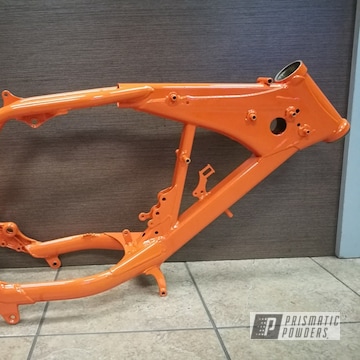 Orange Powder Coated Motorcycle Frame
