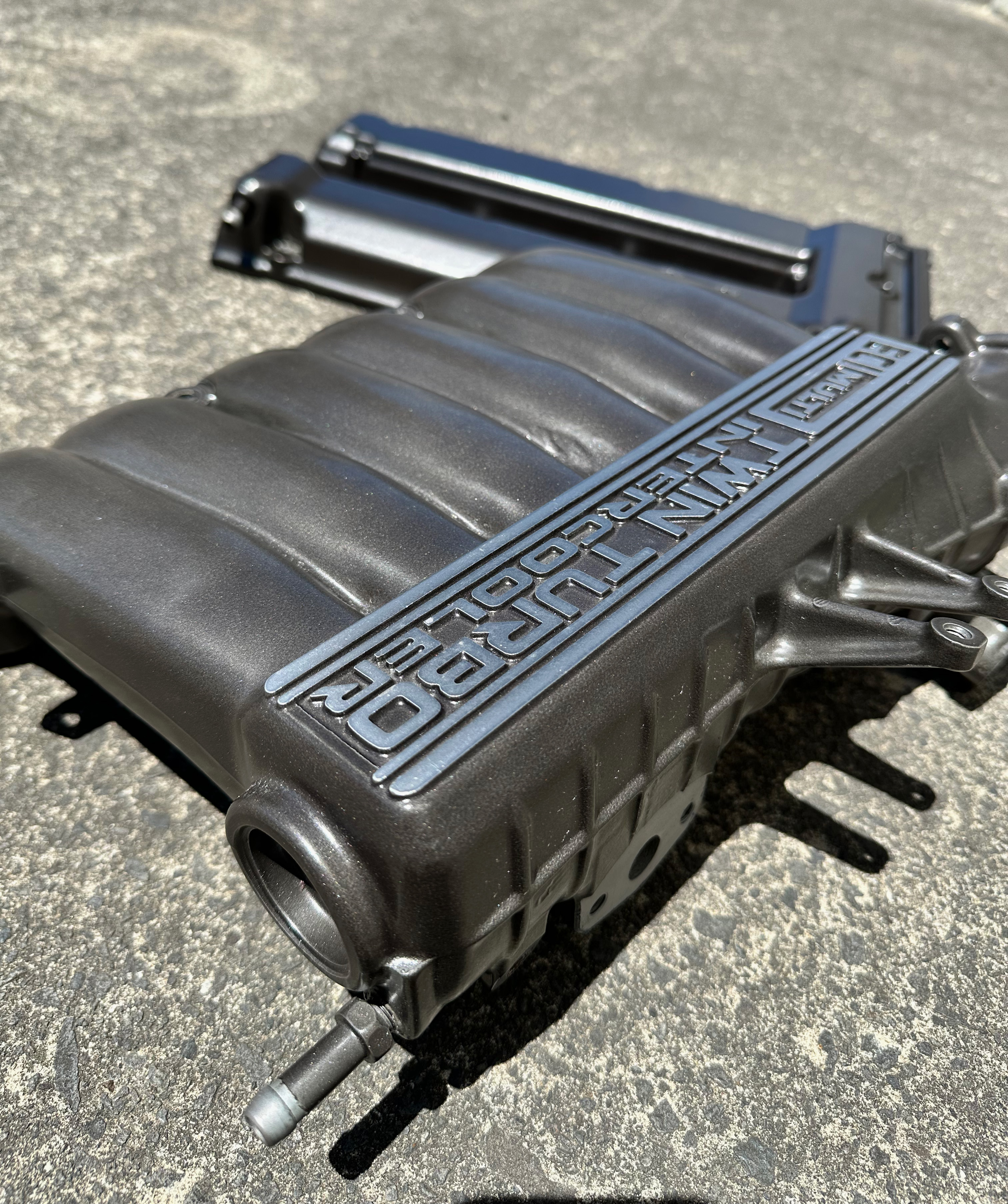 POWDER COATED MITSUBISHI EVO PLENUM & ROCKET COVER IN BRUSHED NICKEL ...