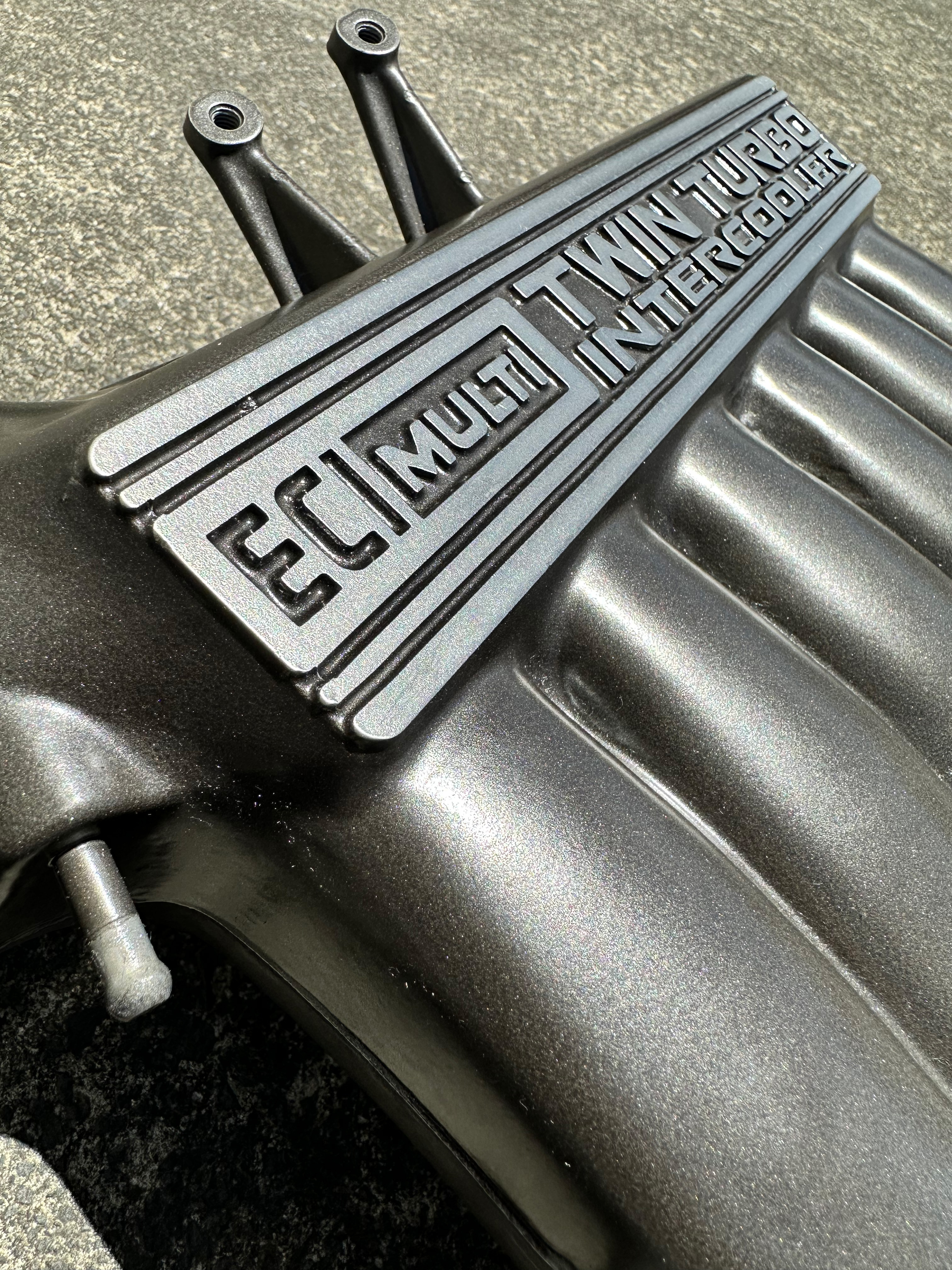 POWDER COATED MITSUBISHI EVO PLENUM & ROCKET COVER IN BRUSHED NICKEL ...