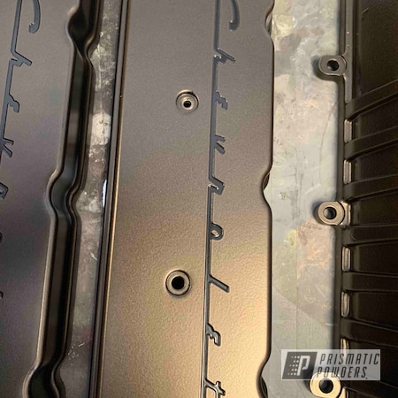 Powder Coating: Ink Black PSS-0106,Super Charger Cover,TRIPLE BRONZE UMB-4548,Valve Covers,Automotive