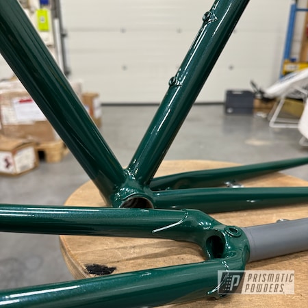 Powder Coating: Handmade Frame,Golden Frost Yellow PMB-4255,Bicycles,Clear Vision PPS-2974,Mystic Jade PMB-7082,Bike Frame