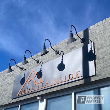 Mountainside Sign Powder Coated In Sunset Bronze And Weathered Rust