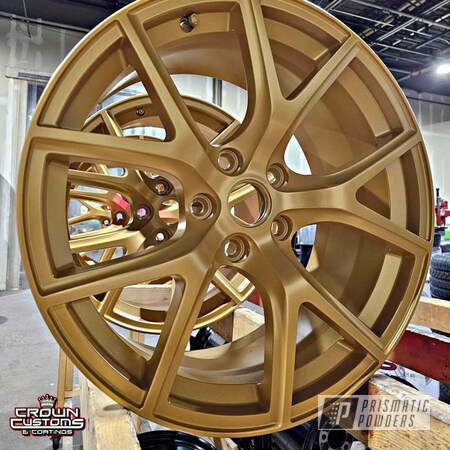 Powder Coating: Wheels,Automotive,Custom Wheels,Satin Finish Clear Coat,Gold Wheels,American Gold PMB-10800,Jeep Wheels