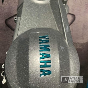 Yamaha Cvt Cover Powder Coated In Heavy Silver And Clear Vision