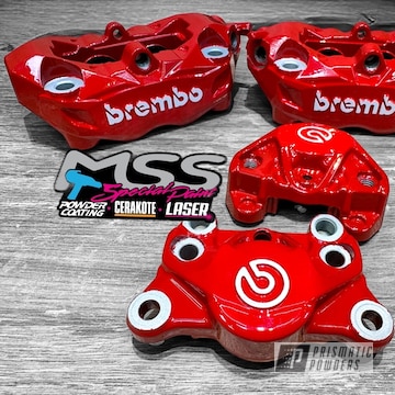 Brembo Brake Calipers Powder Coated In Clear Vision, Gloss White And Very Red