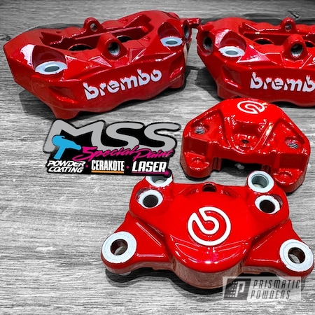 Powder Coating: Ducati,Automotive,Clear Vision PPS-2974,Brake Calipers,msspaint,argentina,Very Red PSS-4971,Gloss White PSS-5690,Automotive Parts
