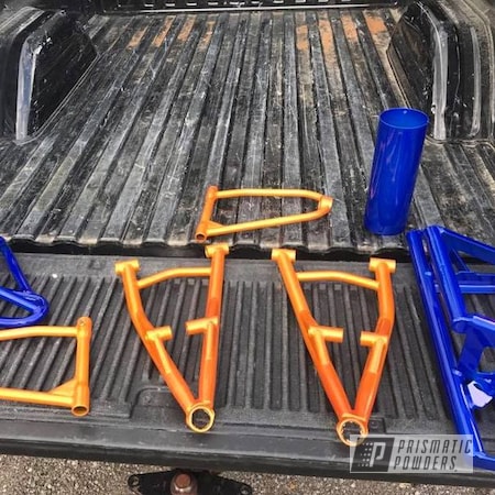 Powder Coating: misc parts,Clear Vision PPS-2974,Illusion Blueberry PMB-6908,Illusion Orange PMS-4620