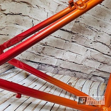 Clear Vision, Illusion Red, Illusion Orange And Illusion Orange Cherry 3 Fade Bike Frame
