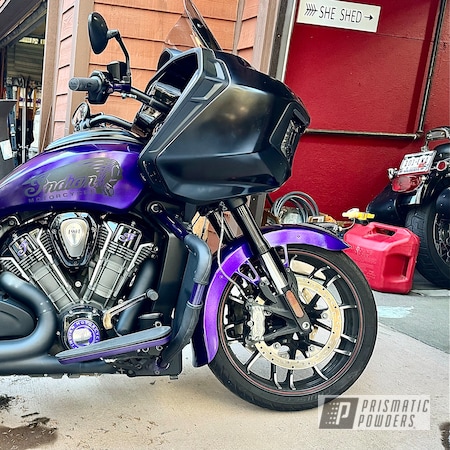 Powder Coating: Motorcycles,High Gloss Black PSS-11248,Lollypop Purple PPS-1505,POLISHED ALUMINUM HSS-2345,Super Chrome Plus UMS-10671