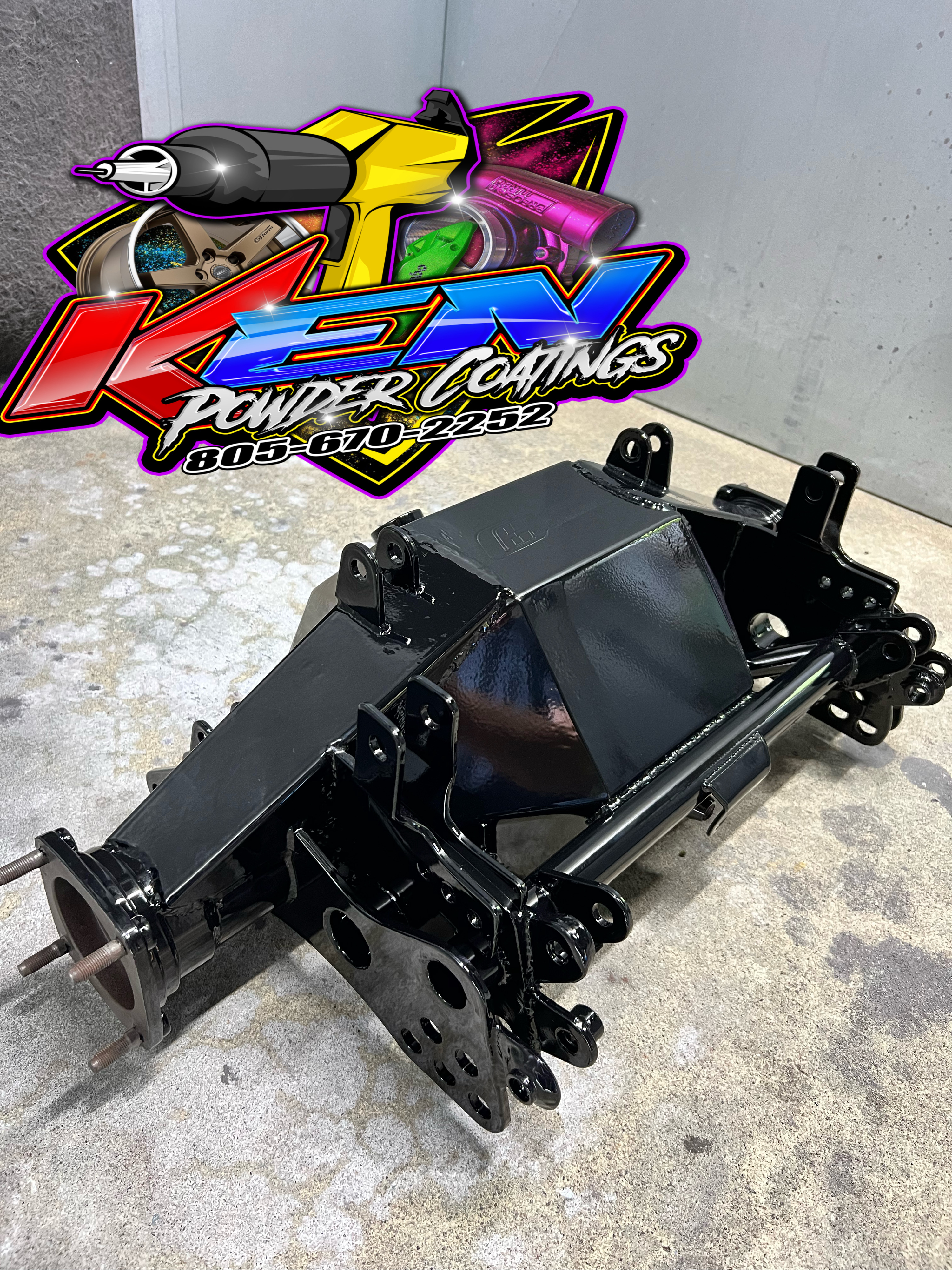 Custom Rear End coated with a Gloss Black Finish | Prismatic Powders