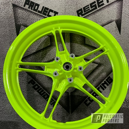 Powder Coating: Clear Vision PPS-2974,Pris,Neon Yellow PSS-1104,Prismatic Powders