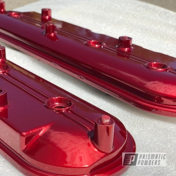 Powder Coated Red Chevy Corvette Z06 Valve Covers
