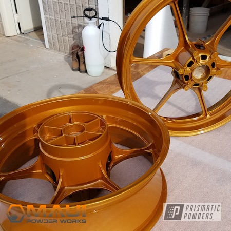 Powder Coating: Motorcycles,Motorcycle Rims,Suzuki,1000,GSXR,Clear Vision PPS-2974,Illusion Spanish Fly PMB-6920,Wheels
