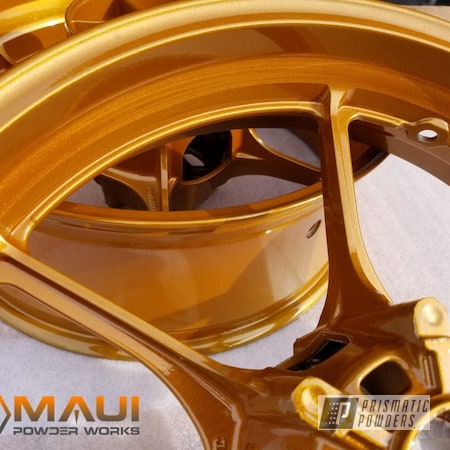 Powder Coating: Motorcycles,Motorcycle Rims,Suzuki,1000,GSXR,Clear Vision PPS-2974,Illusion Spanish Fly PMB-6920,Wheels