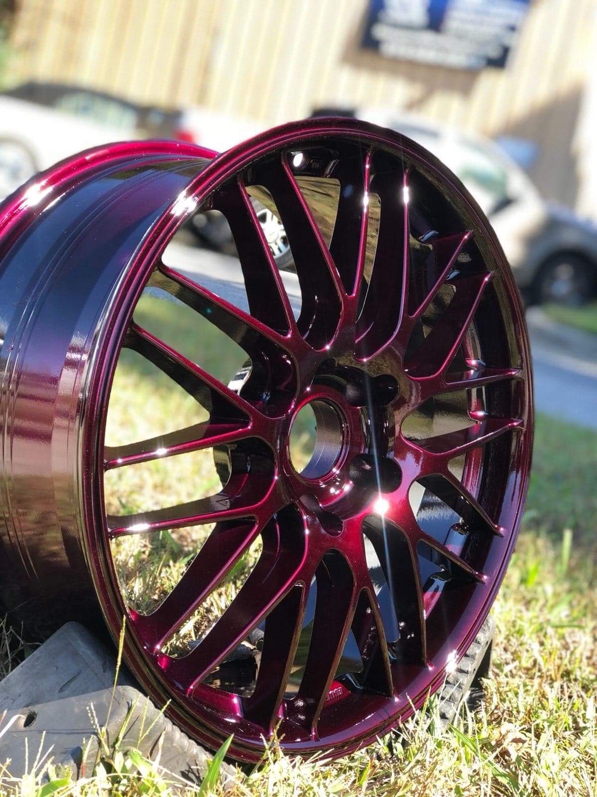 Custom Wheels Done In Illusion Malbec And Clear Vision | Prismatic Powders