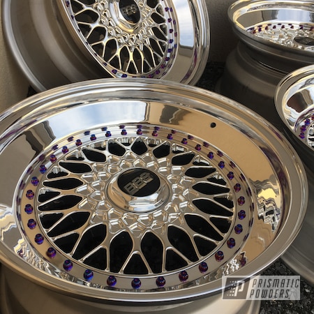 Powder Coating: Automotive,Clear Vision PPS-2974,BBS Wheels,Spanish Gold EMS-0940,Automotive Parts