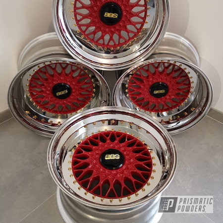 Powder Coating: Spanish Gold EMS-0940,Automotive Parts,Clear Vision PPS-2974,BBS Wheels,Automotive