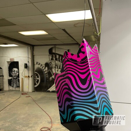Powder Coating: Automotive,BLACK JACK USS-1522,Exhaust Tip,Teal Clear PPB-5158,Exhaust,Corkey Pink PPS-5875