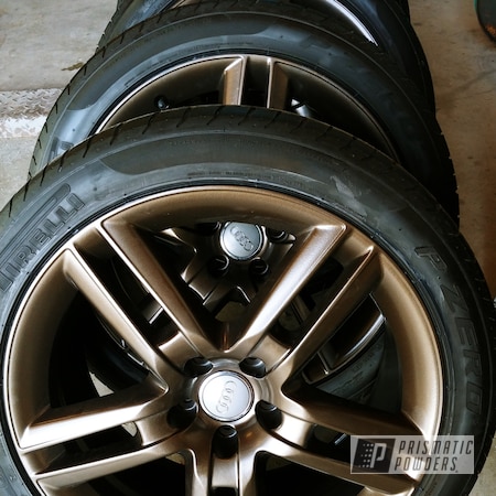 Powder Coating: Wheels,Automotive,19inch,GOLD RUBBED BRONZE UMB-4469,Audi
