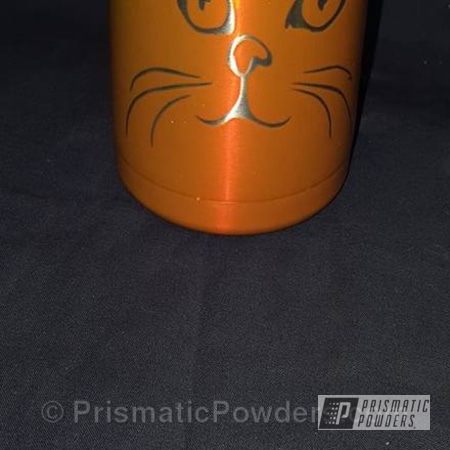 Powder Coating: Cat Theme,Can Koozie,Striker Gold PPB-6361,Miscellaneous,Clear Vision PPS-2974,Two Color Application