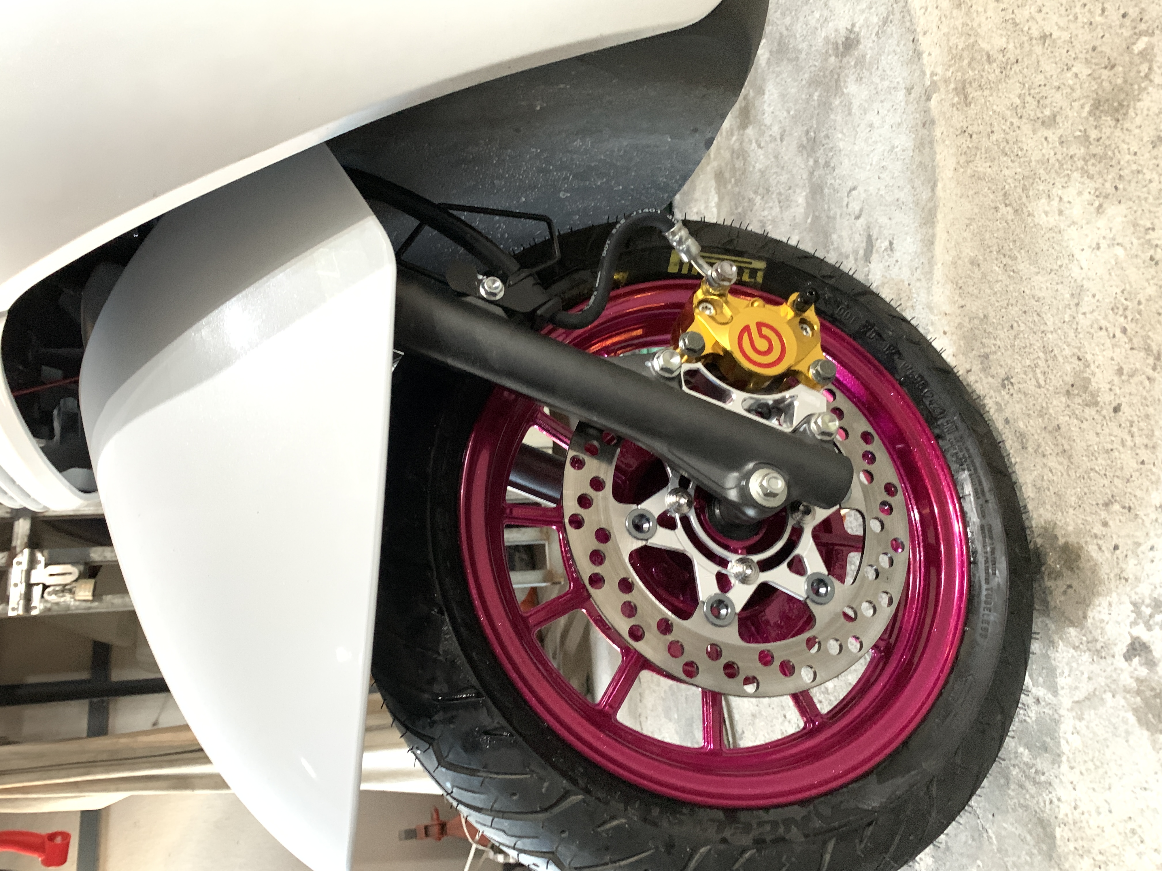 Scooter Rims finished with a Racing Raspberry and Super Chrome Plus ...