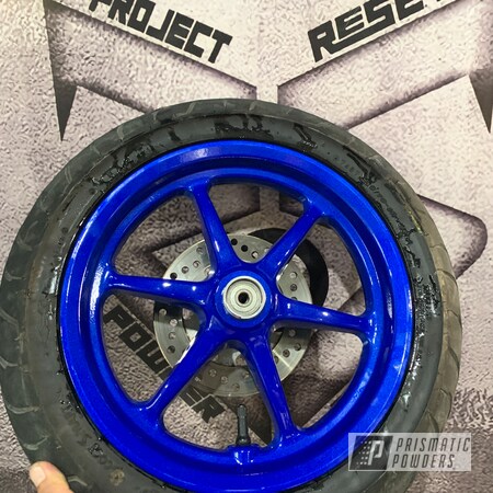 Powder Coating: Wheels,Automotive,Clear Vision PPS-2974,Rims,Illusion Smurf PMB-6909
