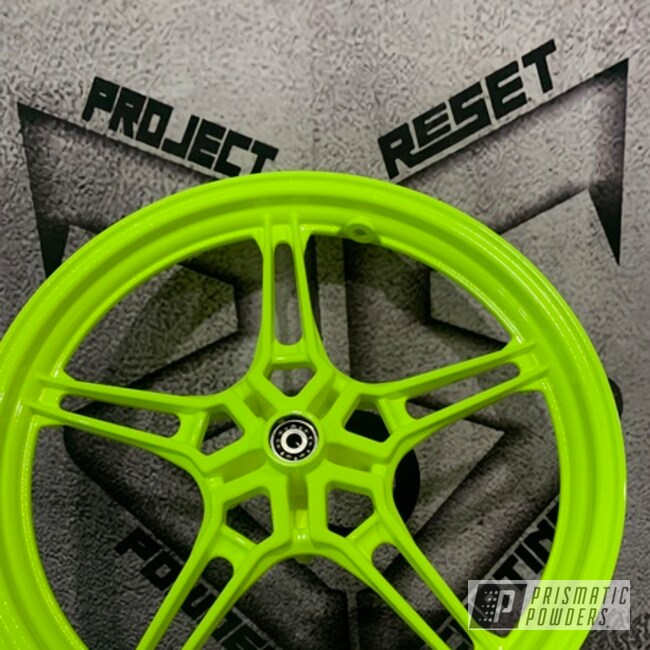 Yamaha Sniper Rims Powder Coated In Clear Vision And Neon Yellow