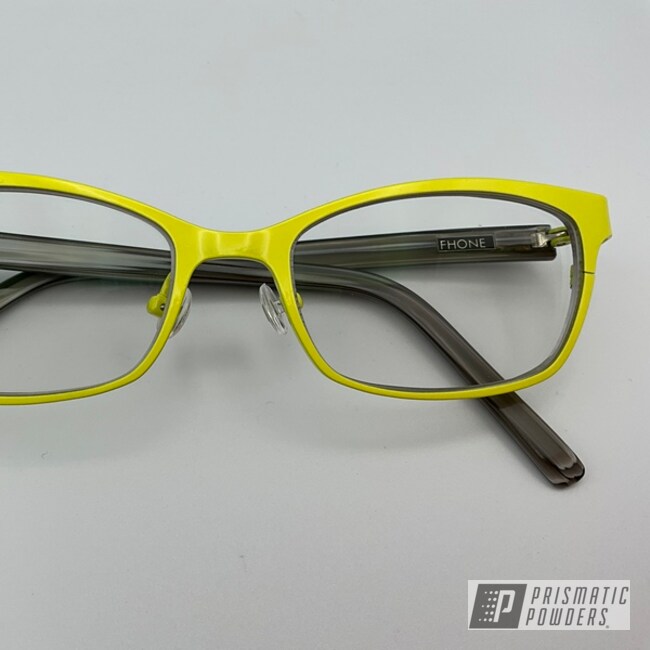 Custom Eyeglasses Powder Coated In Lemon Peel