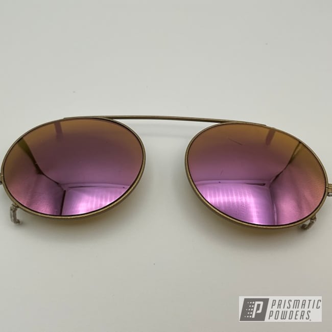Custom Eyeglasses Powder Coated In Satin Poly Gold